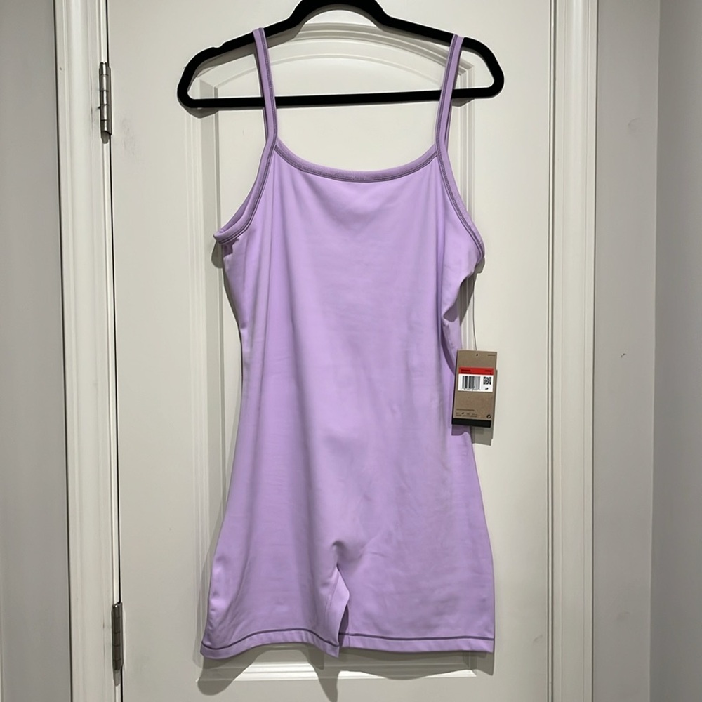 Nike One Capsule Romper Dri-Fit Shorts Bodysuit Lilac Bloom